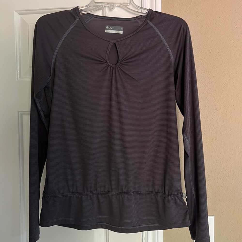 Dark gray Lija top with cinched waist - size small